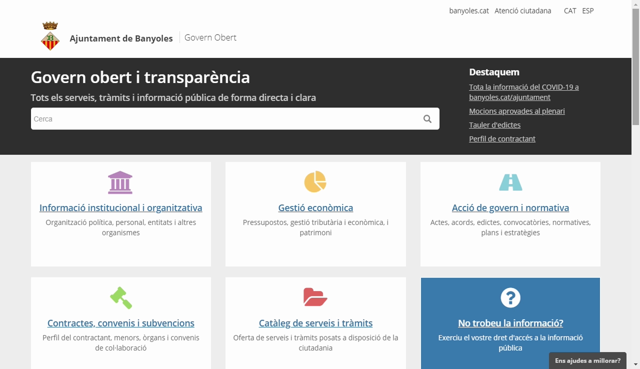 L’Ajuntament de Banyoles obté el Segell Infoparticipa 2019, que reconeix la qualitat de la transparència informativa 